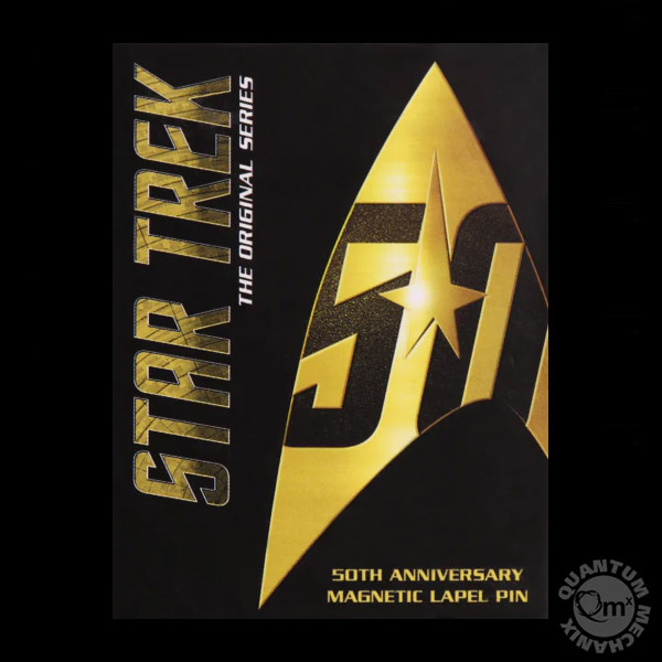 Quantum Mechanix Star Trek 50th Anniversary Gold Magnetic Badge - Pin